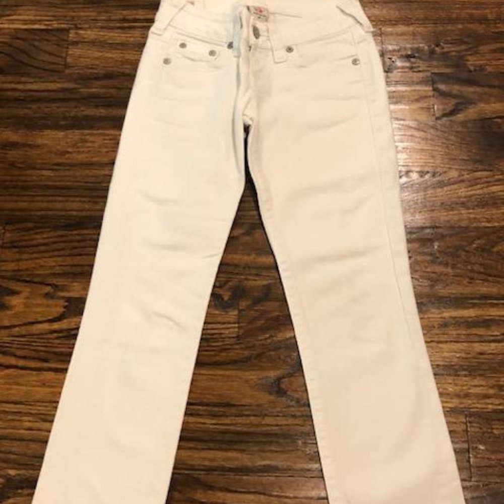 TRUE RELIGION Low-rise Cropped White Wash Sz. 25